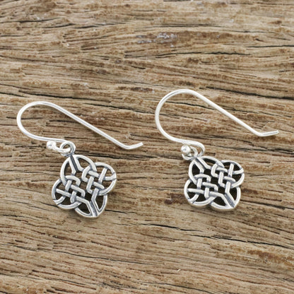 Celtic Style Celtic Knot Sterling Silver Dangle Earrings from Thailand