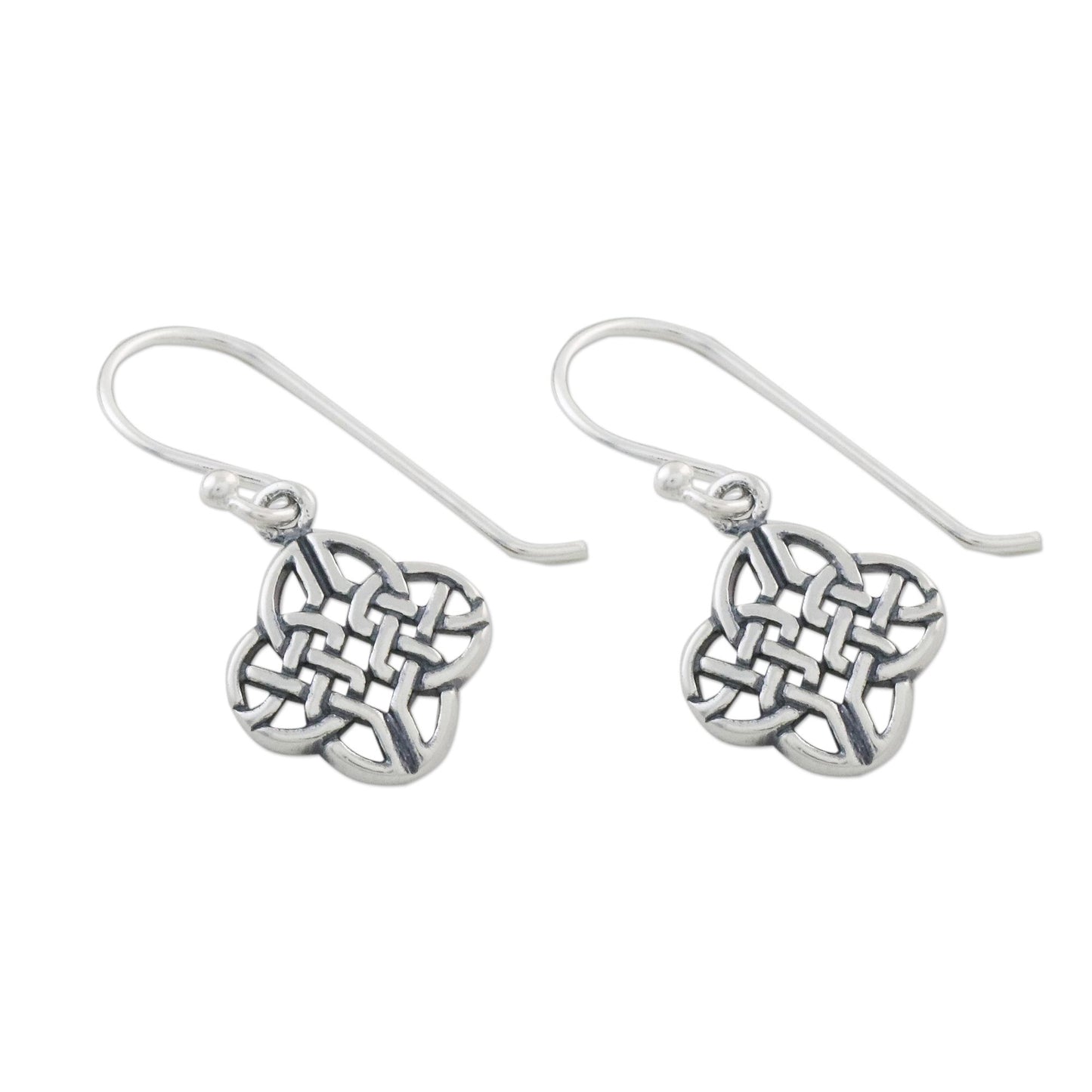 Celtic Style Celtic Knot Sterling Silver Dangle Earrings from Thailand