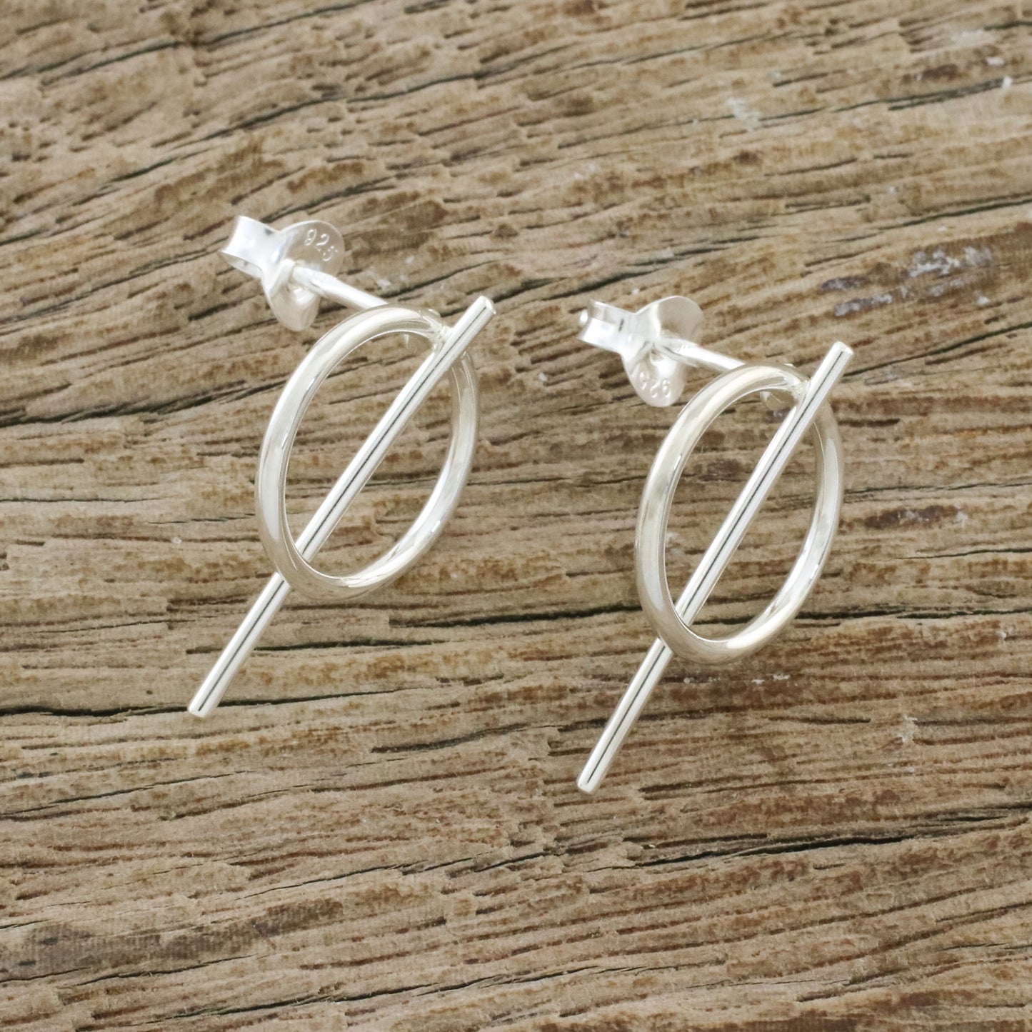 Modern Glyphs Geometric Sterling Silver Drop Earrings from Thailand