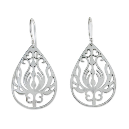 Life Grows Openwork Sterling Silver Dangle Earrings from Thailand