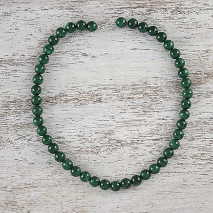 Jungle Strand Green Quartz Beaded Necklace from Thailand