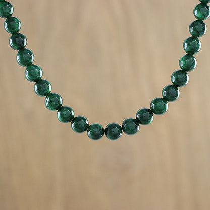 Jungle Strand Green Quartz Beaded Necklace from Thailand