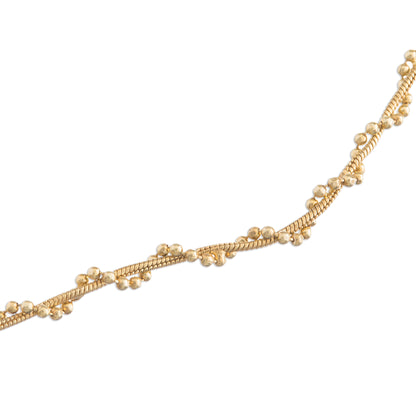 Moonlit Starfish 18k Gold Plated Sterling Silver Starfish Anklet from Peru