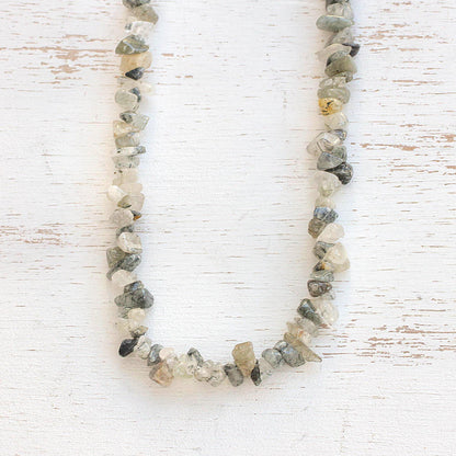 Glistening Forest Long Quartz Beaded Necklace Crafted in Brazil