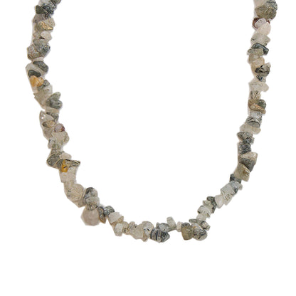 Glistening Forest Long Quartz Beaded Necklace Crafted in Brazil