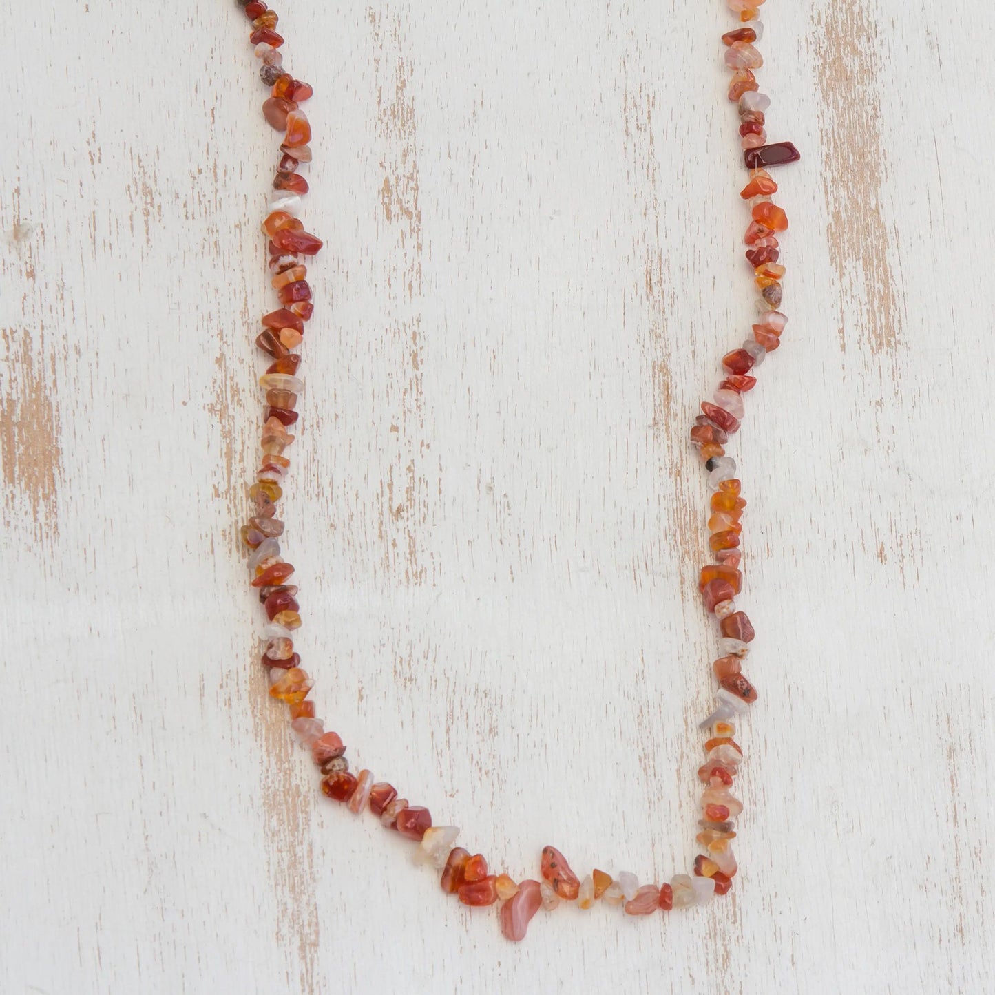 Caramel Wonder Long Agate Beaded Necklace Crafted in Brazil