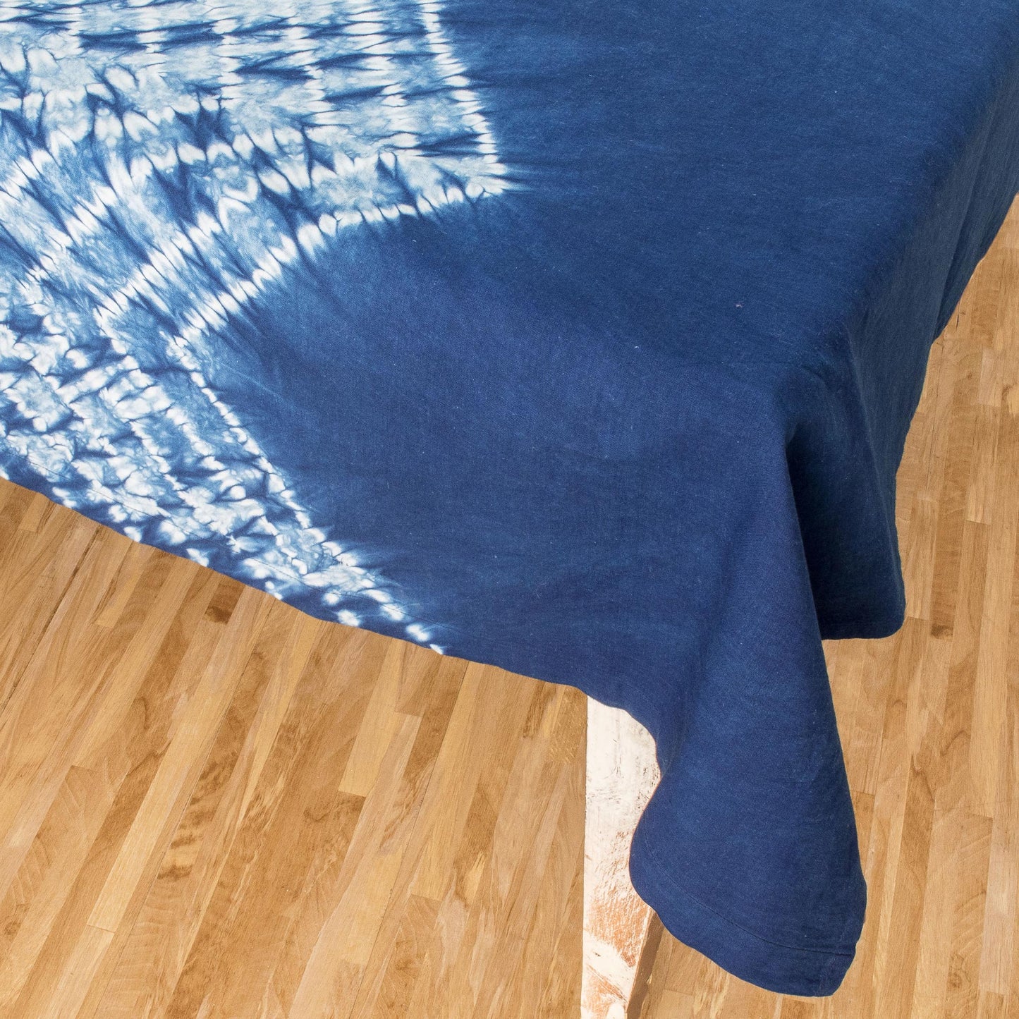 Ancestral Techniques Tie-Dyed Cotton Tablecloth from Guatemala