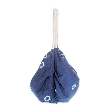 Indigo Spots Tie-Dyed Cotton Hobo Handbag from El Salvador