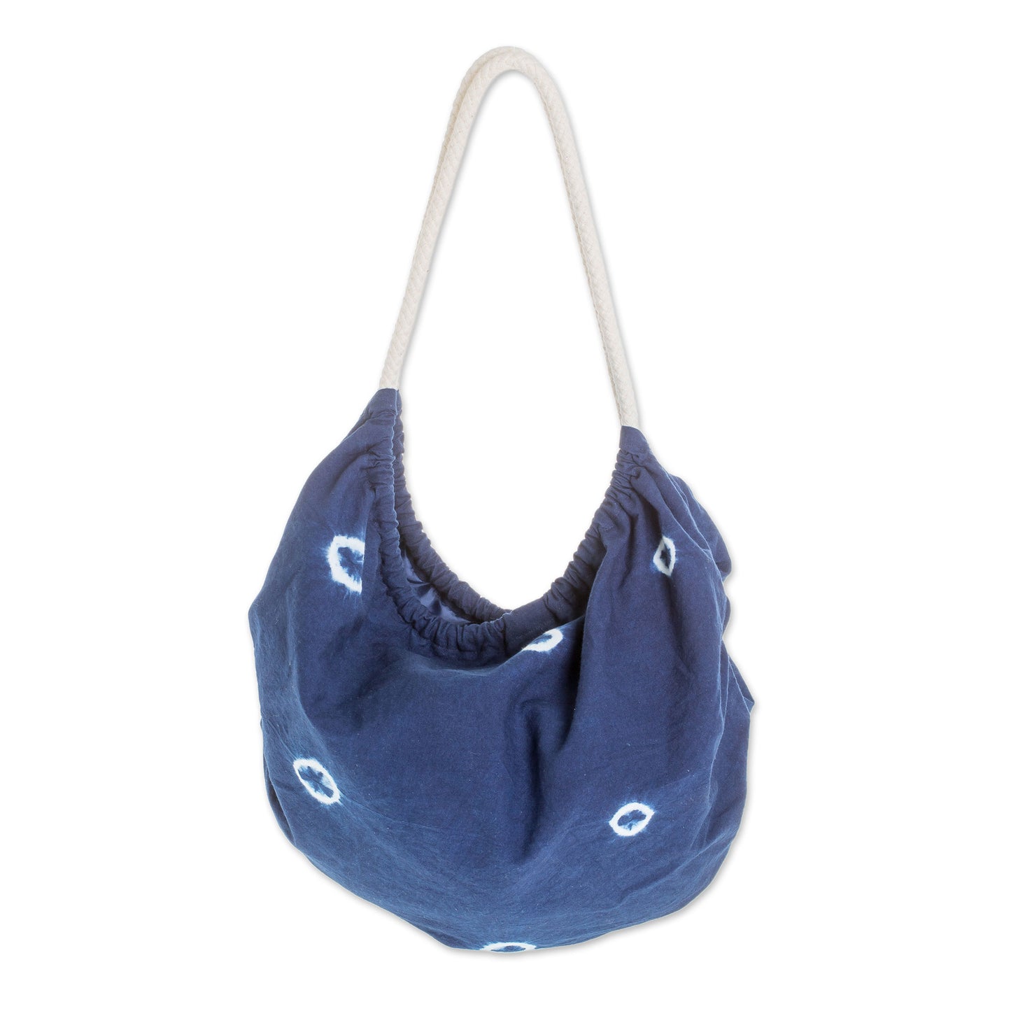 Indigo Spots Tie-Dyed Cotton Hobo Handbag from El Salvador