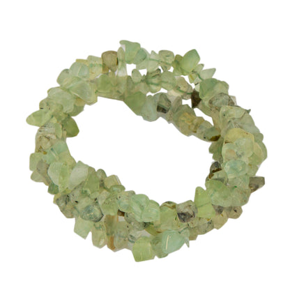 Sage Trio Prehnite Chip Beaded Stretch Bracelets (Set of 3)