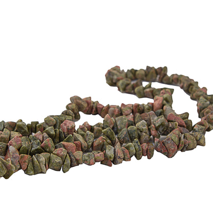 Rosy Sage Unakite Beaded Strand Long Necklace from Brazil