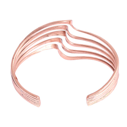 Brilliant Waves Copper Statement Cuff Bracelet
