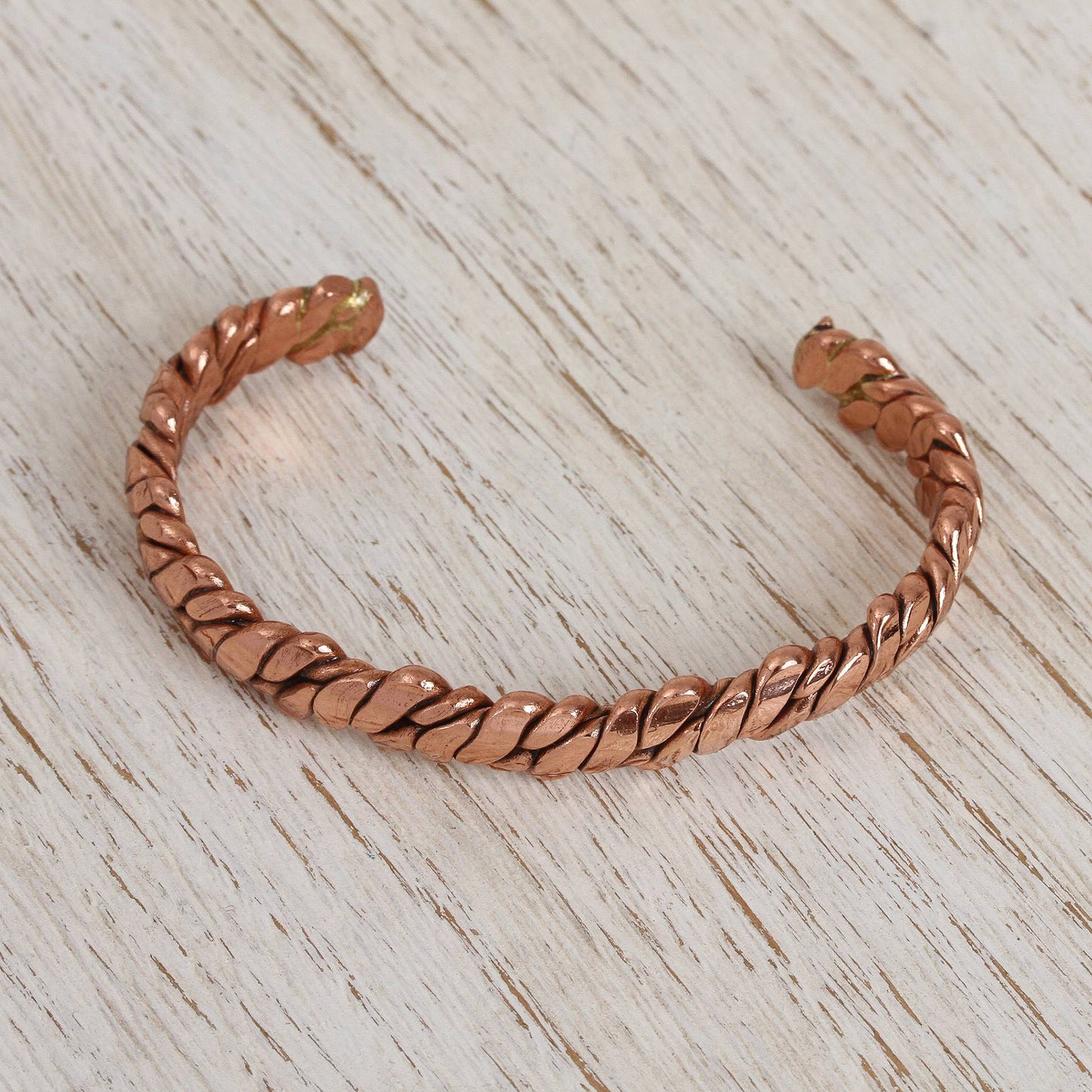 Brilliant Luster Handcrafted Copper Cuff Bracelet from Mexico