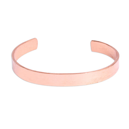 Brilliant Gleam High-Polish Copper Cuff Bracelet from Mexico