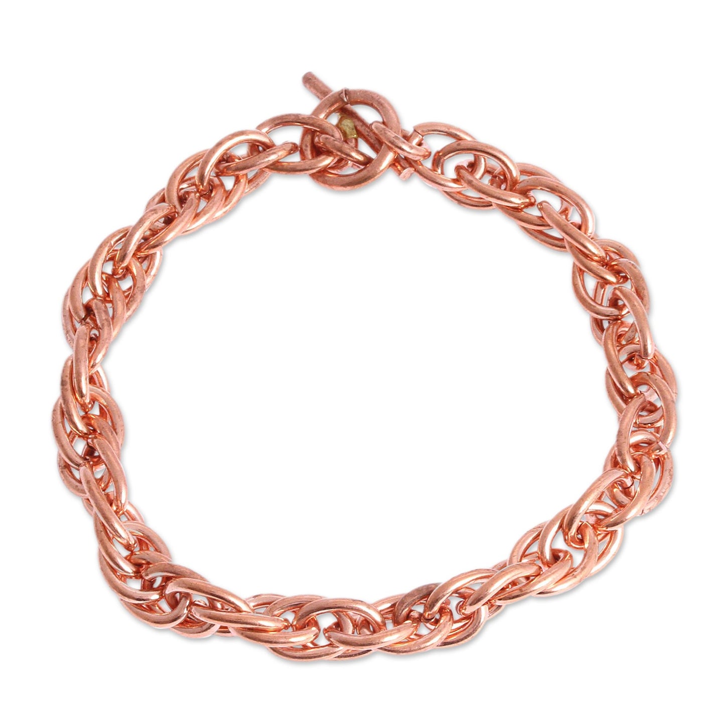 Bright Connection Handcrafted Copper Rope Chain Bracelet from Mexico