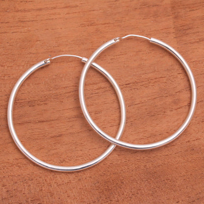 Simple Thoughts Sterling Silver Hoop Earrings