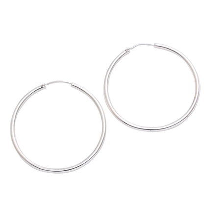 Simple Thoughts Sterling Silver Hoop Earrings