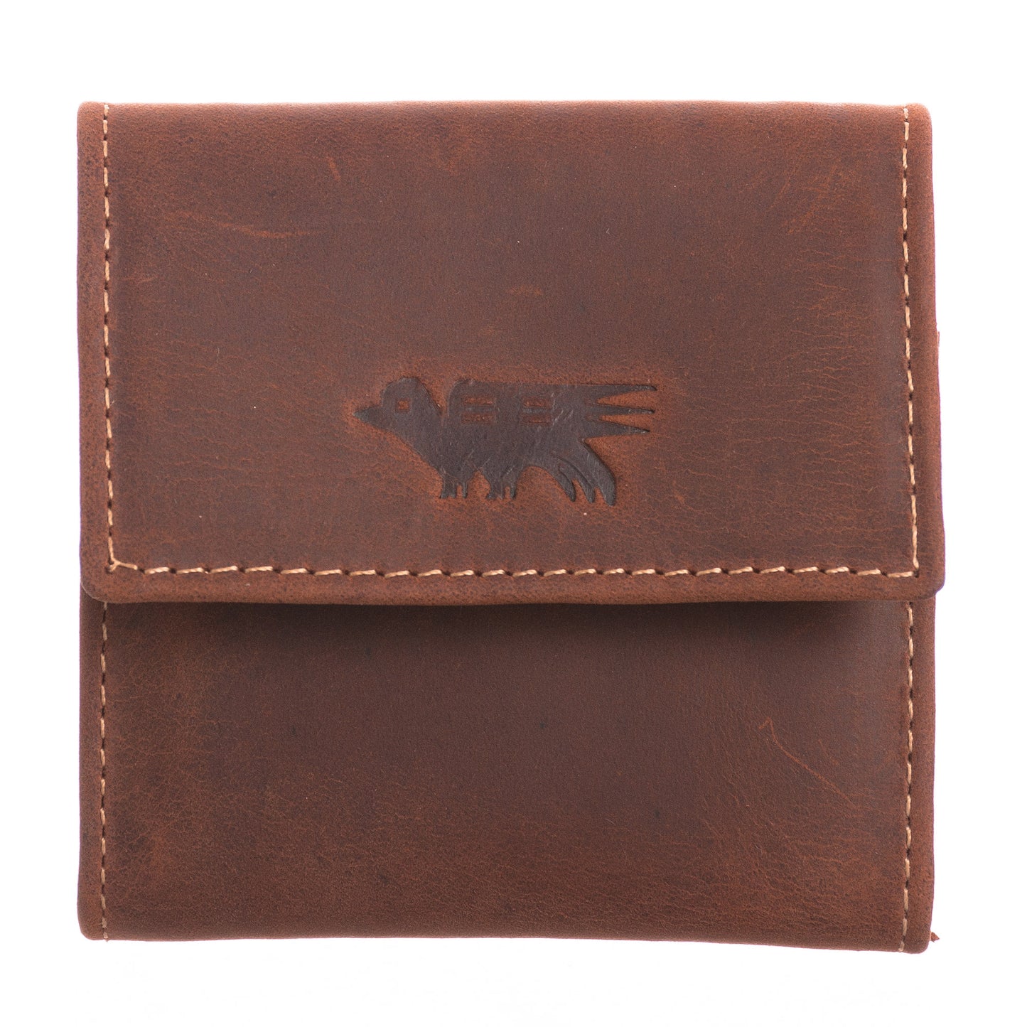 Esquire in Dark Brown Men's Two Compartment Dark Brown Leather Coin Wallet