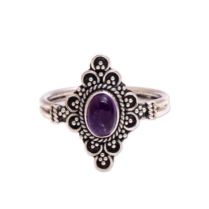 Daydream Temple Handcrafted Amethyst Cocktail Ring from Bali