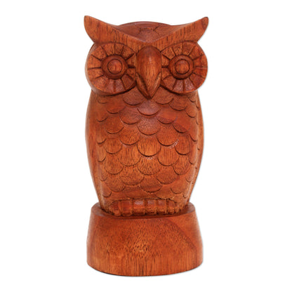 Wise Owl Owl-Shaped Jempinis Wood Eyeglasses Holder from Bali