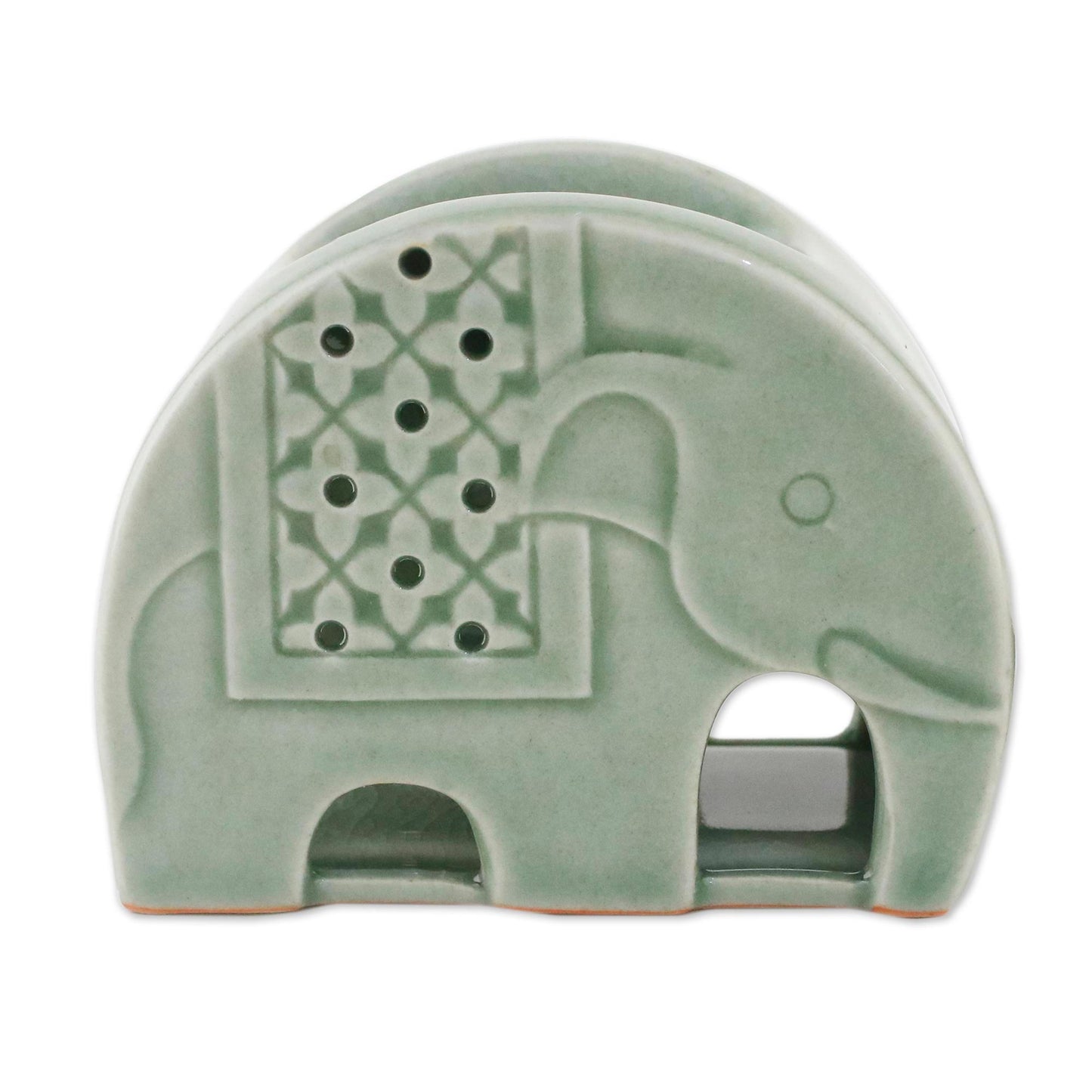 Celadon Elephant Celadon Ceramic Elephant Oil Warmer from Thailand