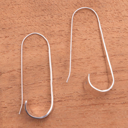 Contemporary Curls Curling Modern Sterling Silver Drop Earrings from Bali