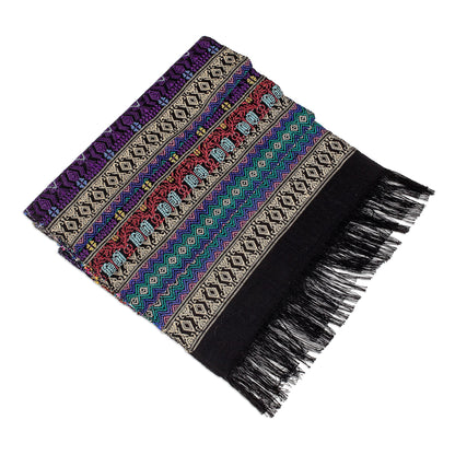 Resplendent Tradition Handwoven Cotton Table Runner from Guatemala