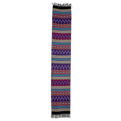 Resplendent Tradition Handwoven Cotton Table Runner from Guatemala