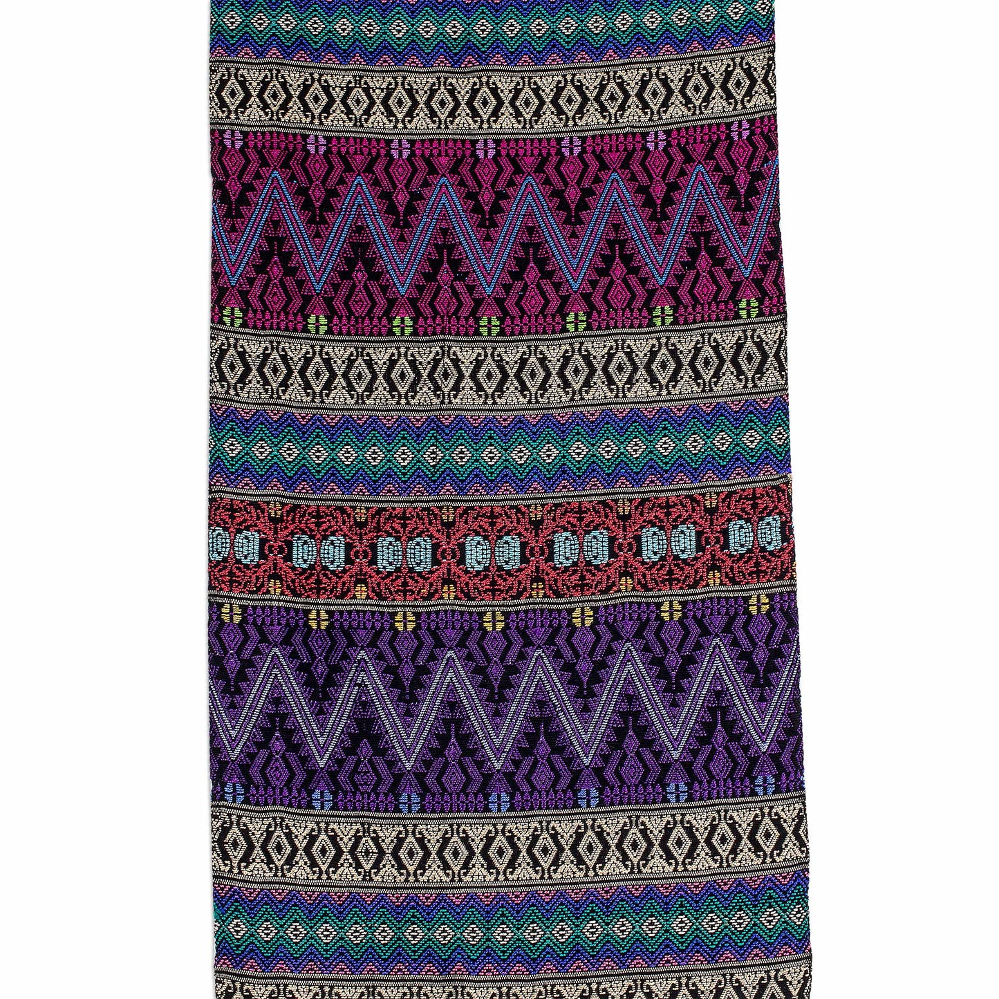 Resplendent Tradition Handwoven Cotton Table Runner from Guatemala