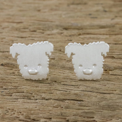 Westie Westie Terrier Sterling Silver Stud Earrings from Thailand