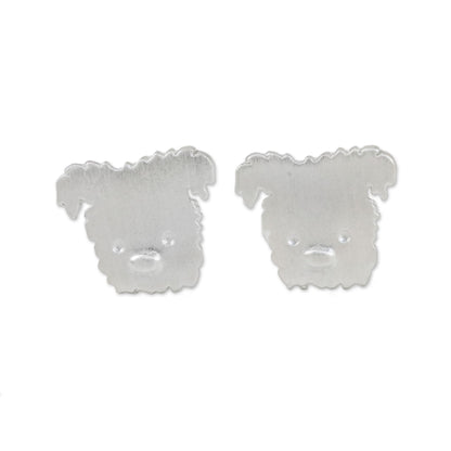 Westie Westie Terrier Sterling Silver Stud Earrings from Thailand