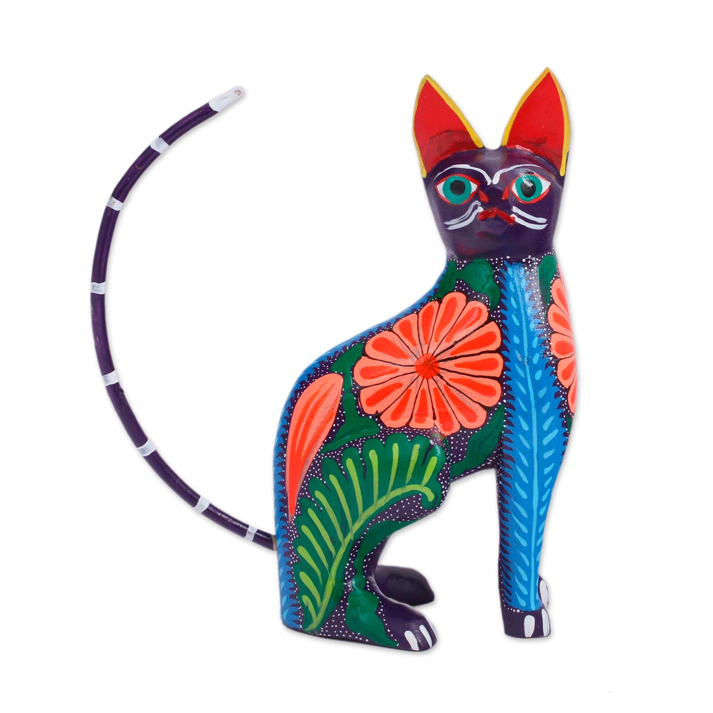 Graceful Feline Handcrafted Copal Wood Alebrije Cat Figurine from Mexico