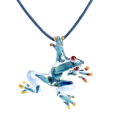 Red-Eyed Frog Glass Pendant Necklace