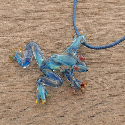 Red-Eyed Frog Glass Pendant Necklace