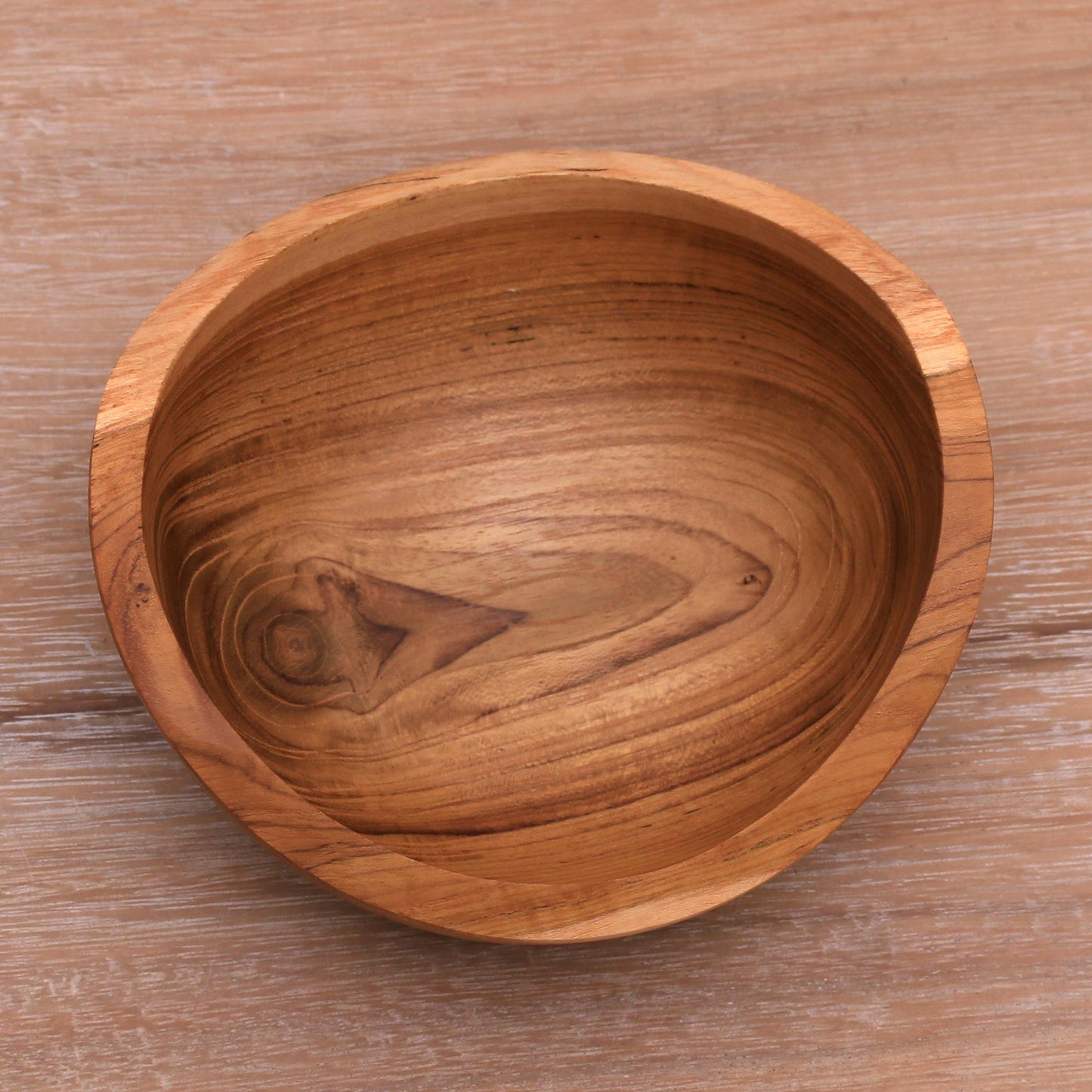 Brown Shell Food Safe Teak Wood Serving Bowl