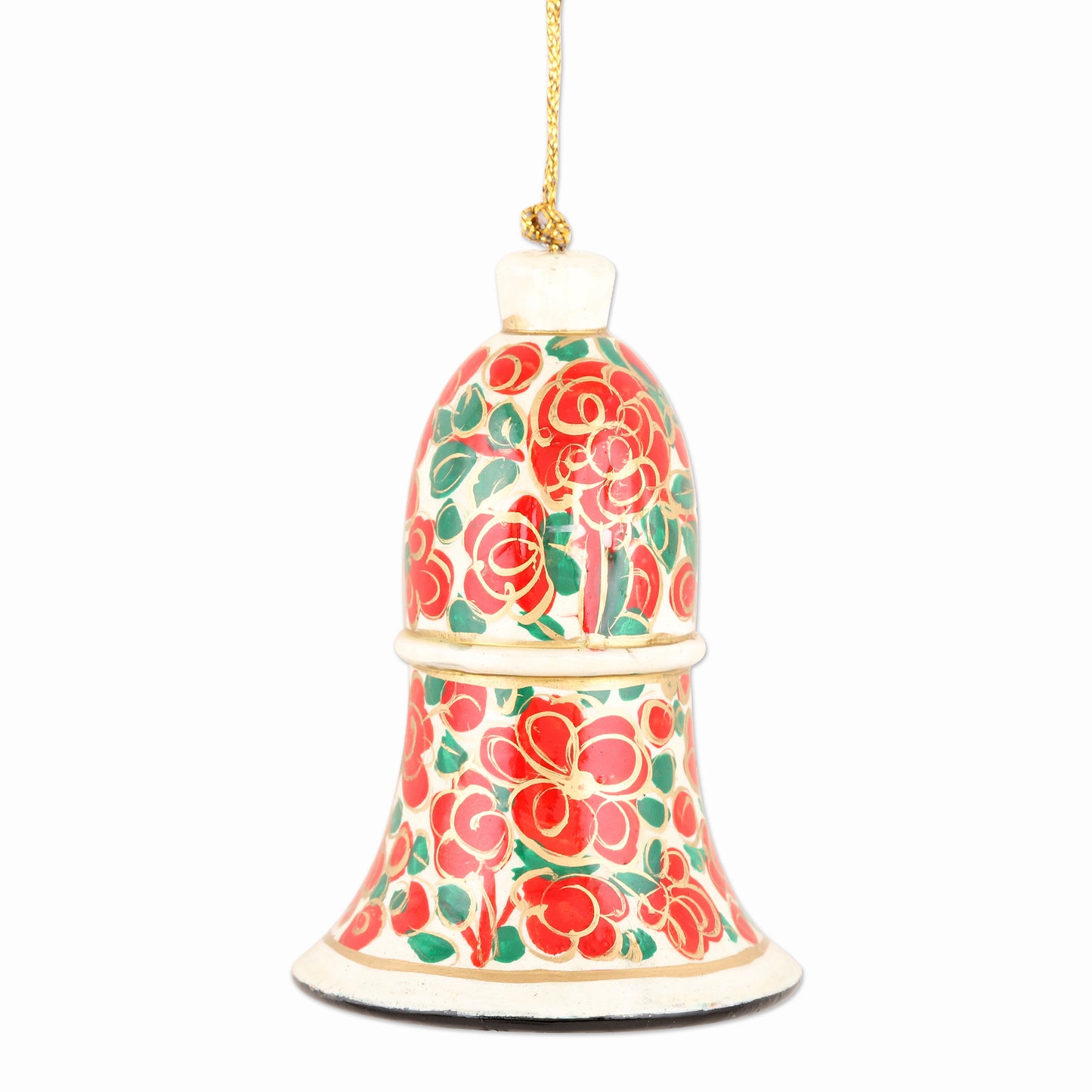 Kashmir Bells Handmade Papier Mache Bell Ornaments from India (Set of 4)