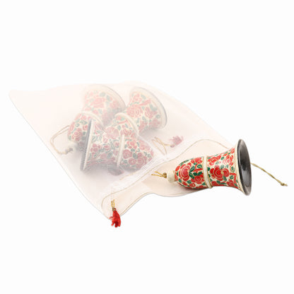 Kashmir Bells Handmade Papier Mache Bell Ornaments from India (Set of 4)