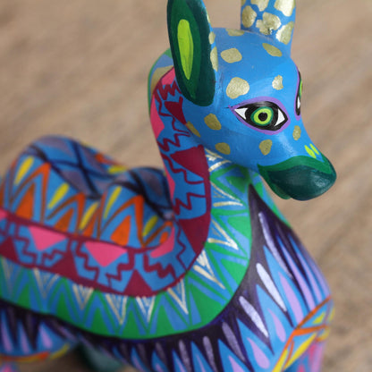 Vibrant Camel Colorful Wood Alebrije Camel Figurine from Mexico