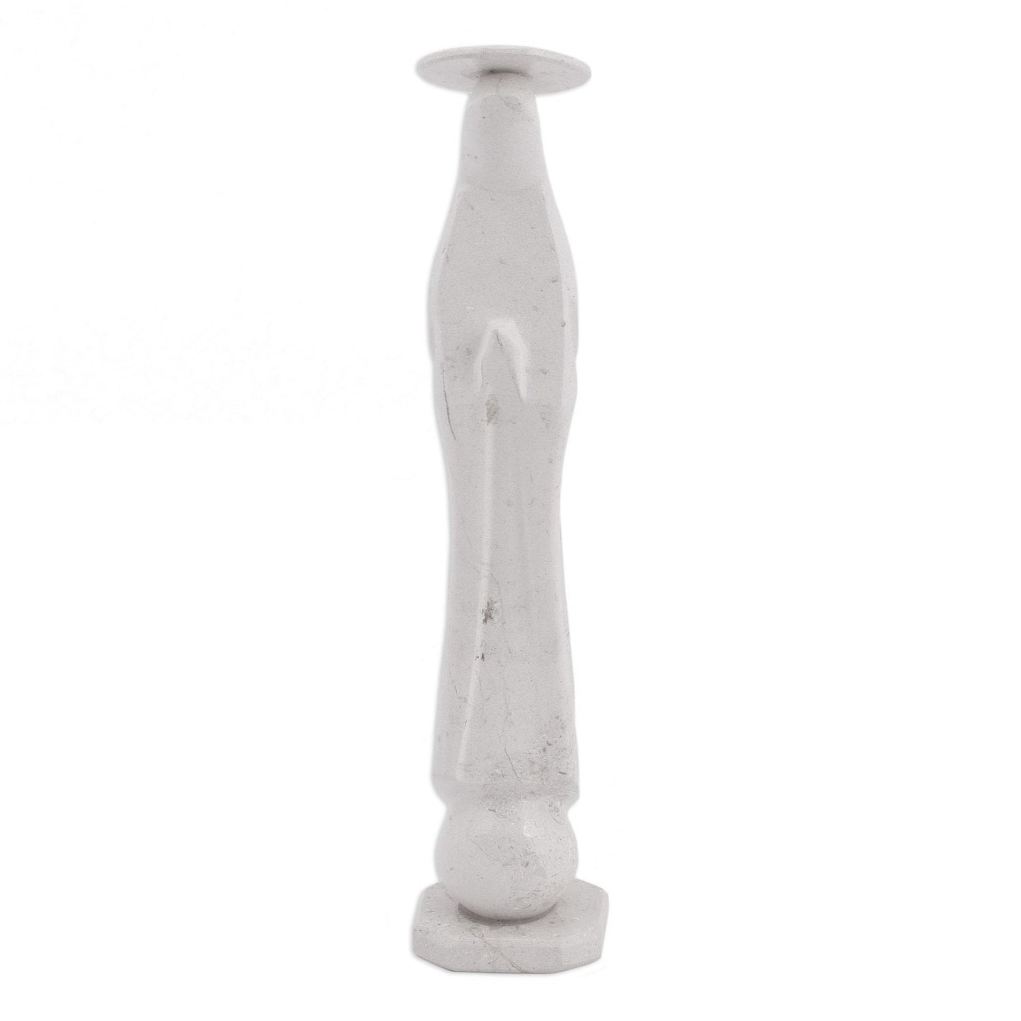 Holy Madonna in White Marble Madonna Statuette in White from Mexico