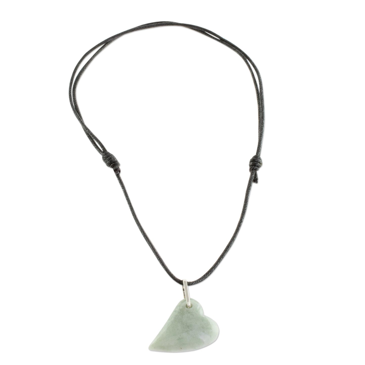 Culture of Love in Apple Green Jade Heart Pendant Necklace in Apple Green from Guatemala