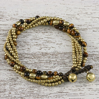 Elegant Celebration Tiger's Eye Adjustable Beaded Bracelet from Thailand