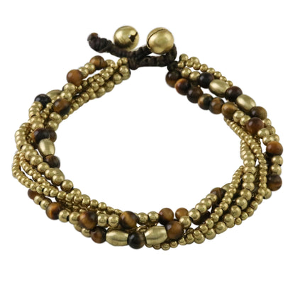 Elegant Celebration Tiger's Eye Adjustable Beaded Bracelet from Thailand