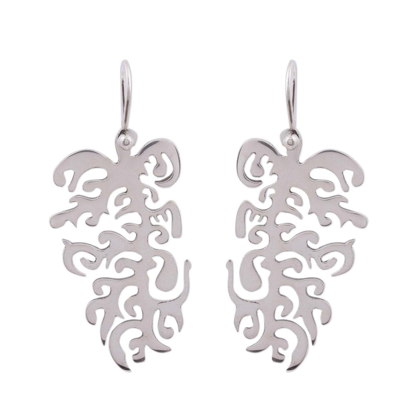 Taxco Inlet Intricate Sterling Silver Dangle Earrings from Mexico