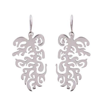 Taxco Inlet Intricate Sterling Silver Dangle Earrings from Mexico