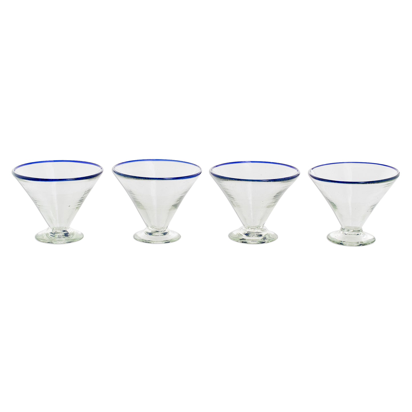 Ocean Rim Recycled Glass Martini Glasses from Guatemala (Set of 4)