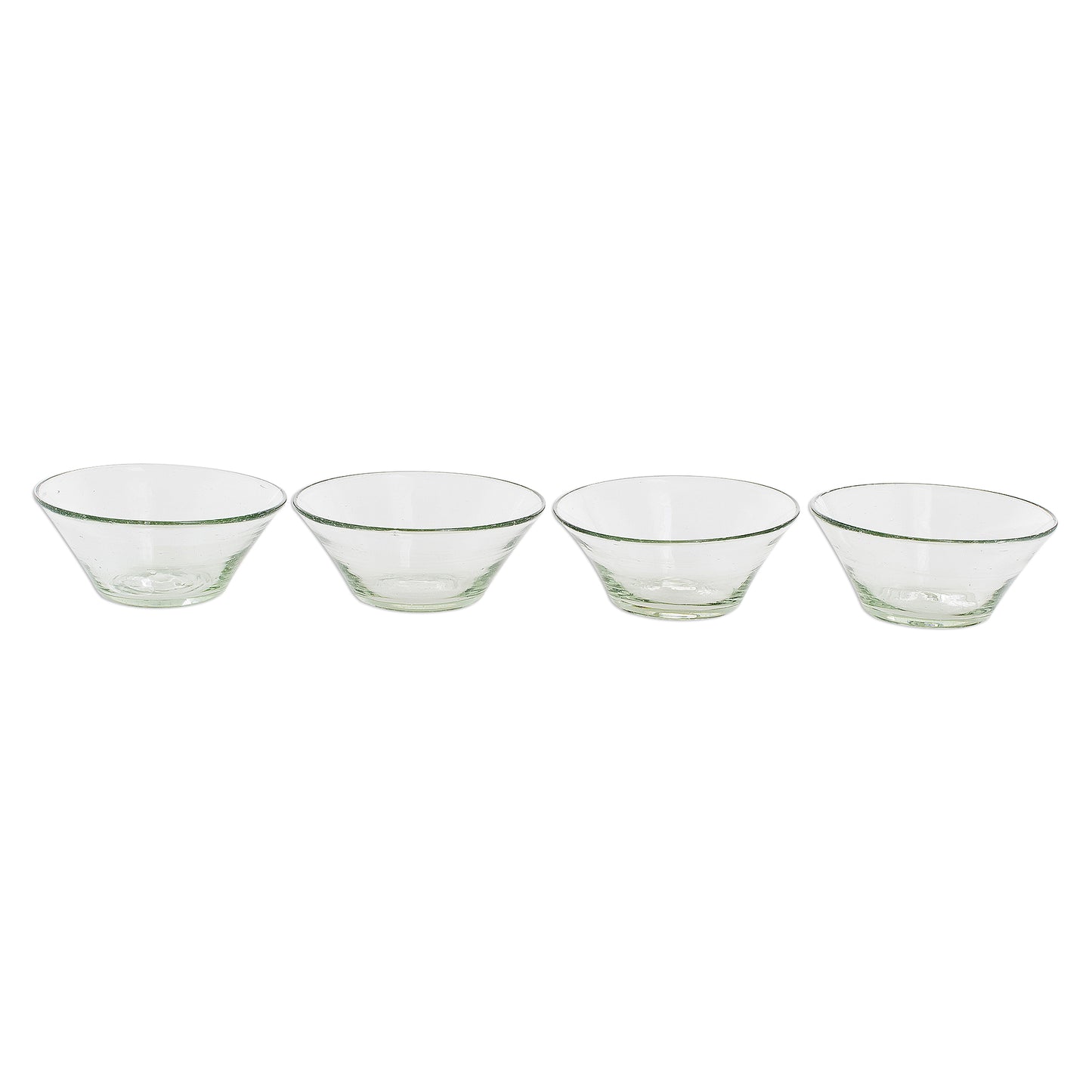 Sweet Moments Recycled Glass Clear Dessert Bowls from Guatemala (Set of 4)