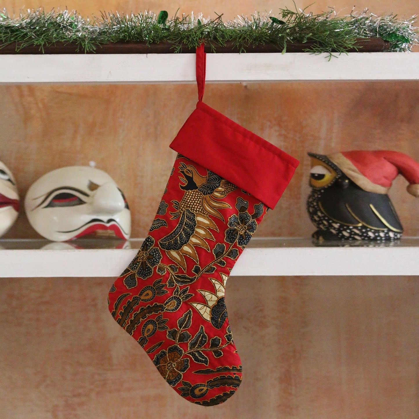 Batik Holiday Cotton Christmas Stocking