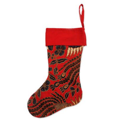 Batik Holiday Cotton Christmas Stocking