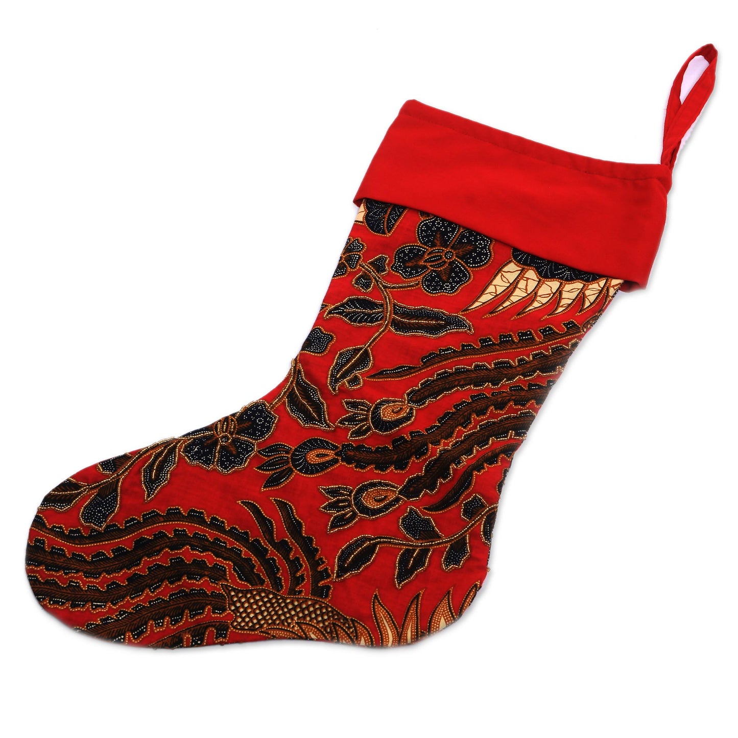 Batik Holiday Cotton Christmas Stocking