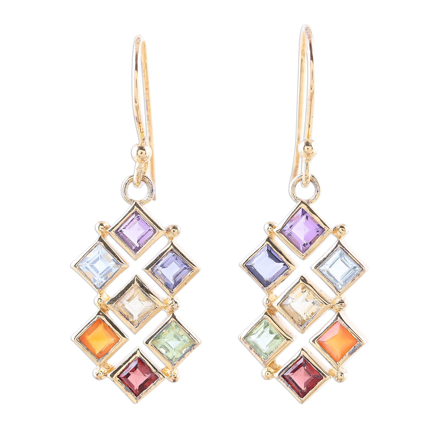 Wellness Multi-Gem Dangle Earrings